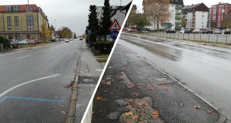 Gregorčičeva in Slomškova ulica pred obnovo