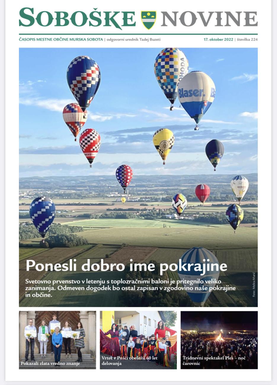 Soboške novine oktober naslovnica