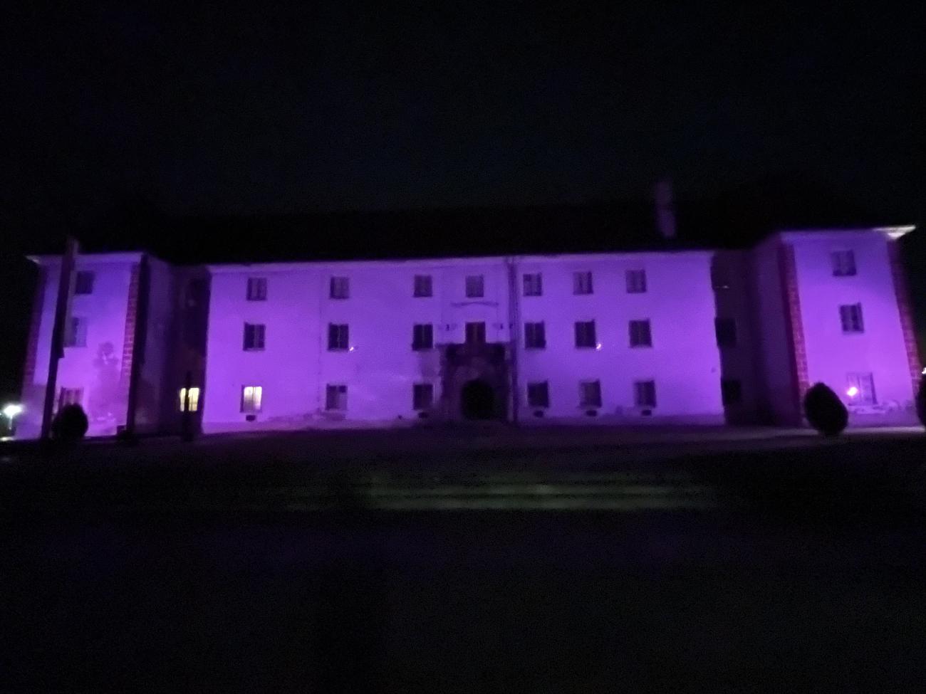 Grad osvetljen z vijolično