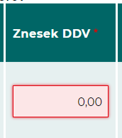 Obvezno polje z vrednostjo 0 - vloga Gospodarstvo