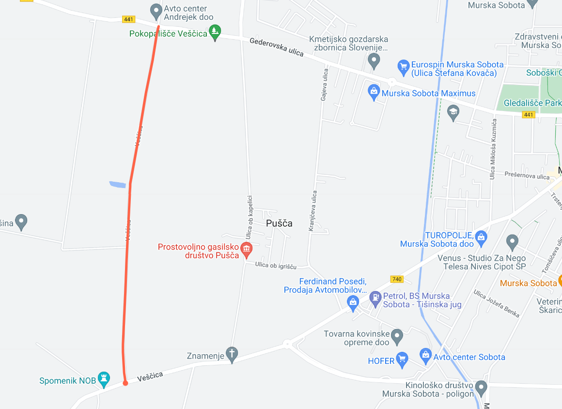 Zapora ceste Veščica - Črnske meje