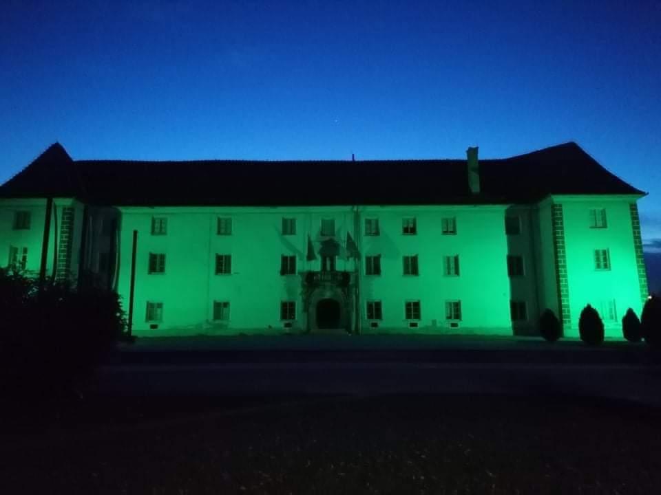 Grad obarvan zeleno