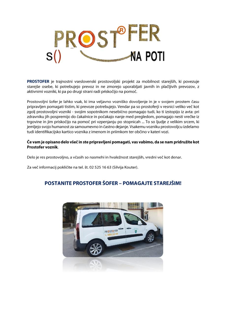 Prostofer poziv prostovoljcem