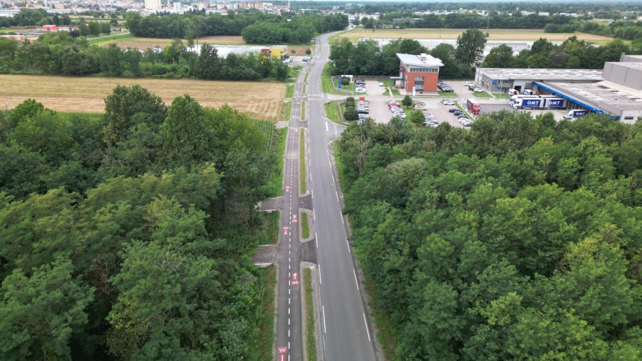 Pogled na Noršinsko cesto z zraka